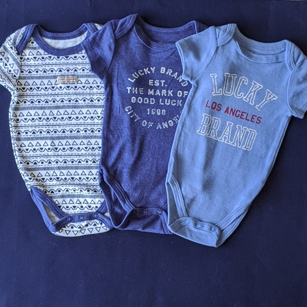 3 for $18 Lucky Brand 3-6mo onesie set